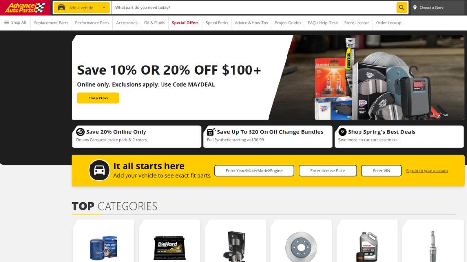 advanced auto parts top 10 websites to buy auto parts in the usa 2024 mymallbox