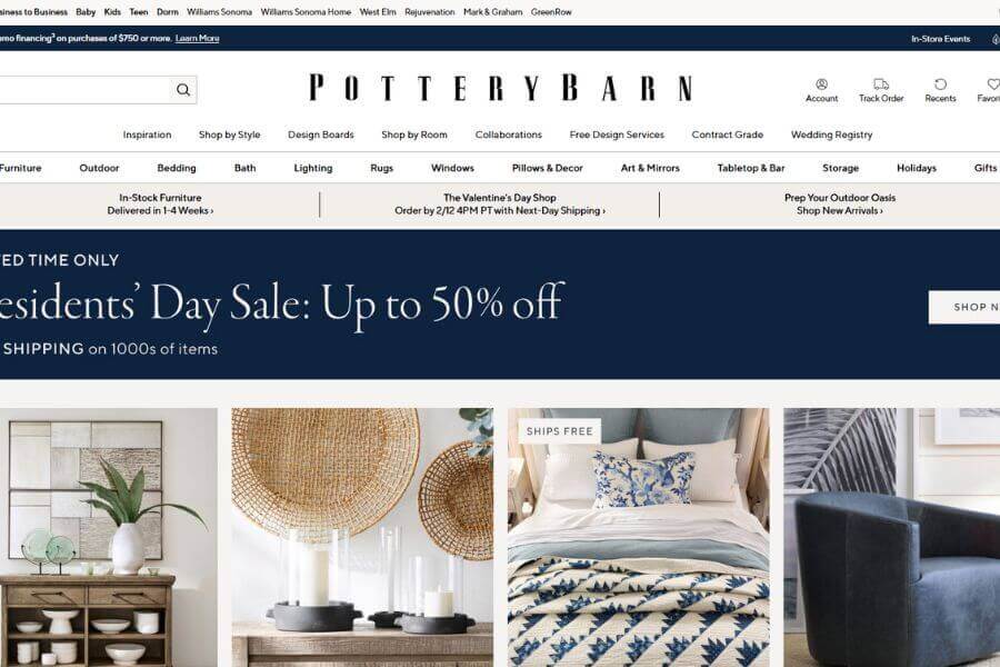 pottery barn 10 best usa websites to buy home decor online 2025 mymallbox